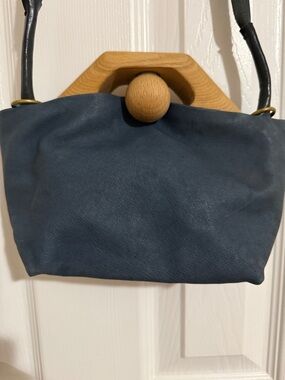 Handmade Japanese Leather and Wood Handbag